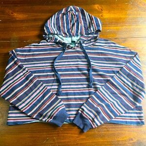 Wild Fable Cropped Multicolor Striped Hoodie